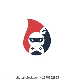 Ninja game drop shape concept logo design. Ninja Gaming Logo Images Stock Vectors. Ninja Game-pad logo design icon