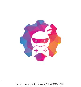 Ninja game gear shape concept logo design. Ninja Gaming Logo Images Stock Vectors. Ninja Game-pad logo design icon