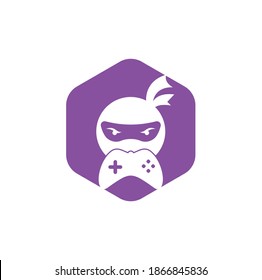 Diseño del logo del juego Ninja. Vectores de material para imágenes con logotipo de juegos Ninja. Icono de diseño del logotipo del teclado de juego Ninja