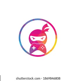 Diseño del logo del juego Ninja. Vectores de material para imágenes con logotipo de juegos Ninja. Icono de diseño del logotipo del teclado de juego Ninja