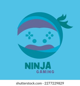 Ninja Game Logo Template. suitable for club logos, companies. Vector illustration.