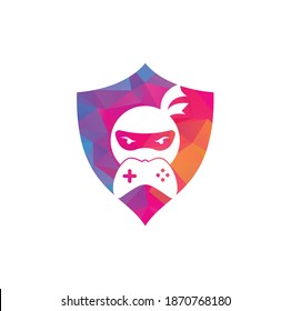 Ninja game shield shape concept logo design. Ninja Gaming Logo Images Stock Vectors. Ninja Game-pad logo design icon