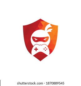 Ninja game shield shape concept logo design. Ninja Gaming Logo Images Stock Vectors. Ninja Game-pad logo design icon
