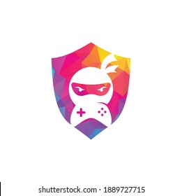 Ninja game shield shape concept logo design. Ninja Gaming Logo Images Stock Vectors. Ninja Game-pad logo design icon