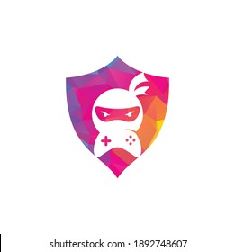 Ninja game shield shape concept logo design. Ninja Gaming Logo Images Stock Vectors. Ninja Game-pad logo design icon