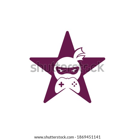 Ninja game star shape concept logo design. Ninja Gaming Logo Images Stock Vectors. Ninja Game-pad logo design icon