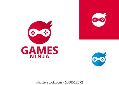 Ninja Games Logo Template Design Vector, Emblem, Design Concept, Creative Symbol, Icon