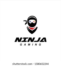 Ninja Gaming Logo Design Vector illustration  . Ninja mascot logo gamer . ninja esports logo