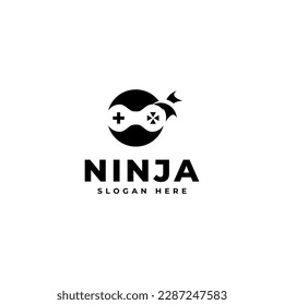 Ninja Gaming Logo Design Vector illustration . Ninja mascot logo gamer . ninja esports logo