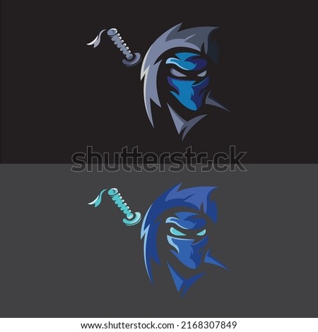 The Ninja gaming and the Ninja warrior and the ninja king mascot awesome and modern logo design templet