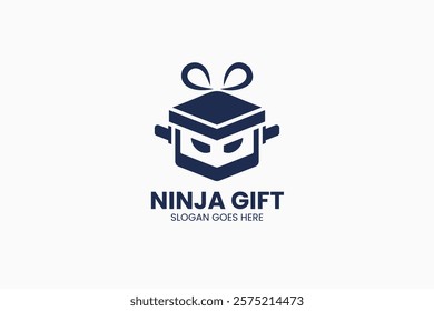 Ninja Gift Logo. Vector Illustration