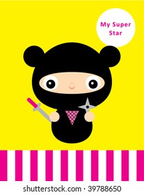ninja girl greeting