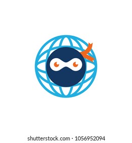 Ninja Globe Logo Icon Design