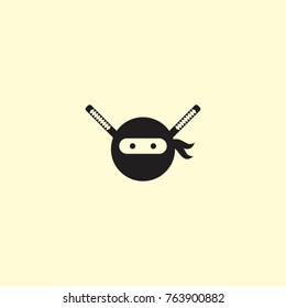ninja head cartoon logo vector illustration