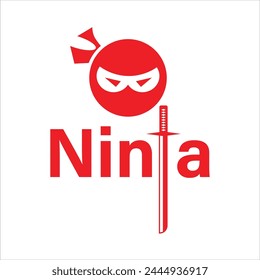 Cabeza de Ninja y Vector con logo de kitana