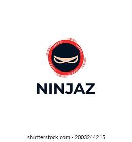 ninja head logo design illustration