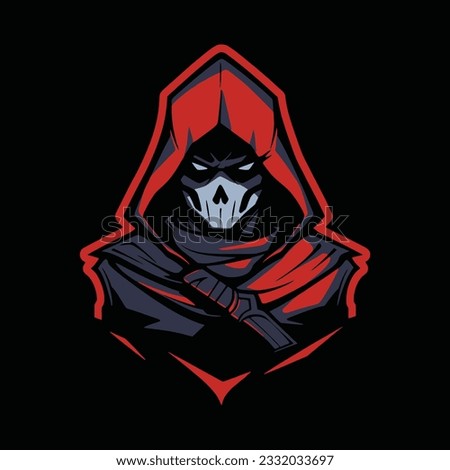Ninja Head Mascot Logo for Esport. Ninja T-shirt Design. Ninja Logo. Ninja Sticker