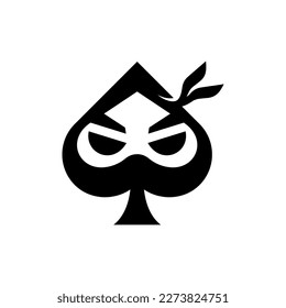 Ninja head spade modern creative logo design