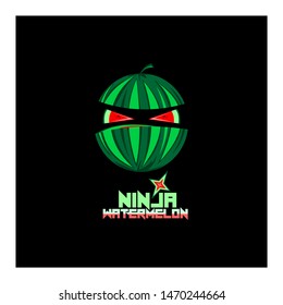ninja head watermelon style concept initial