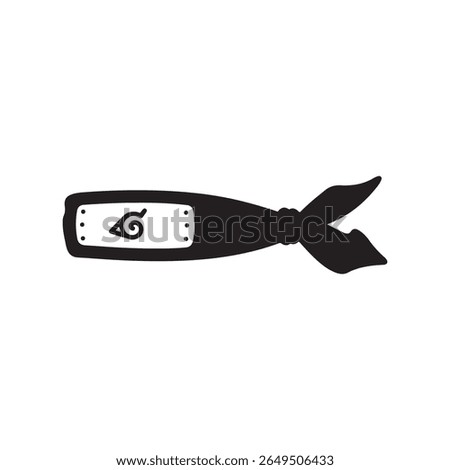 Ninja headband silhouette vector isolated on white background