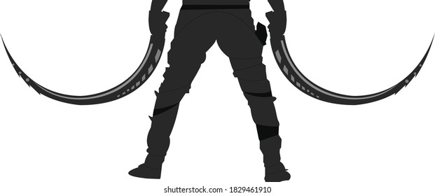 NINJA Y SU ARTE DE VECTOR DULCE CURVADO