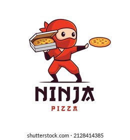 Imagen de mascota del logo de la pizza de Ninja