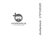 Ninja house logo template vector icon. House,home,real estate with ninja face illustration.