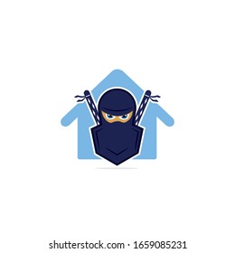 Ninja House vector logo design.
