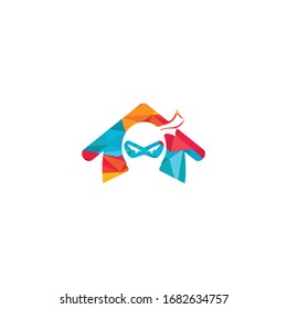 Ninja House vector logo design.