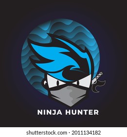 
ninja hunter esport logo is perfect for game players, ninjas carry katana and suriken.