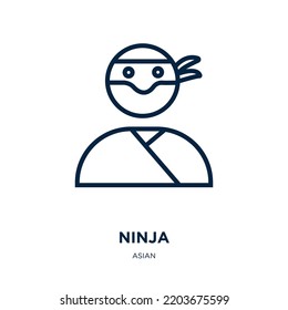 ninja icon from asian collection. Thin linear ninja, japan, warrior outline icon isolated on white background. Line vector ninja sign, symbol for web and mobile