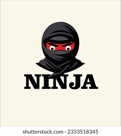 Ninja icon design, Ninja illustration vector graphic. Minimalist style