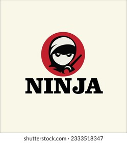Ninja icon design, Ninja illustration vector graphic. Minimalist style