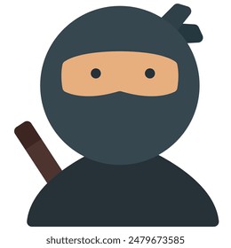 ninja icon with flat style