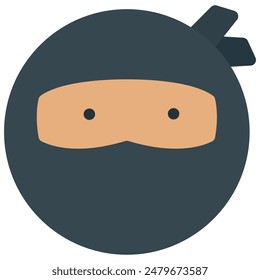 ninja icon with flat style