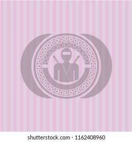 ninja icon inside badge with pink background