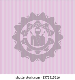 ninja icon inside badge with pink background