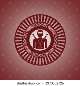 ninja icon inside badge with red background
