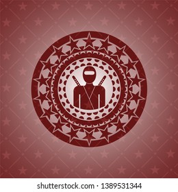 ninja icon inside badge with red background