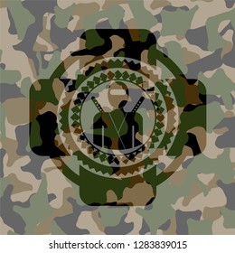 ninja icon inside camouflage emblem