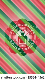 ninja icon inside christmas colors style badge.