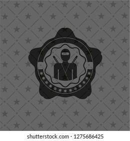 ninja icon inside dark badge or emblem