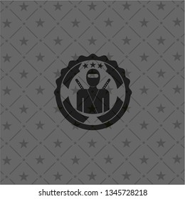 ninja icon inside dark badge or emblem