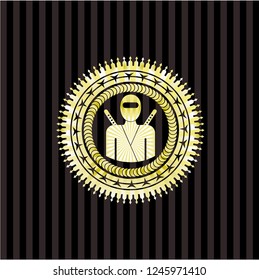 ninja icon inside gold badge