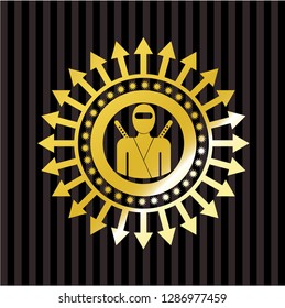 ninja icon inside gold badge