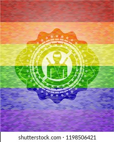 ninja icon inside lgbt colors emblem 