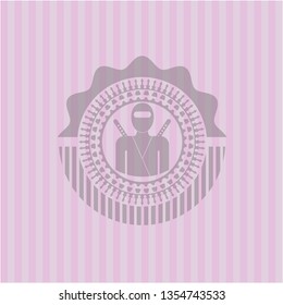 ninja icon inside pink icon or emblem