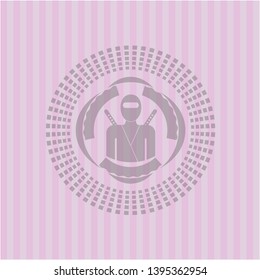 ninja icon inside pink icon or emblem