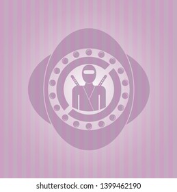 ninja icon inside pink emblem