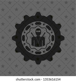 ninja icon inside realistic black emblem